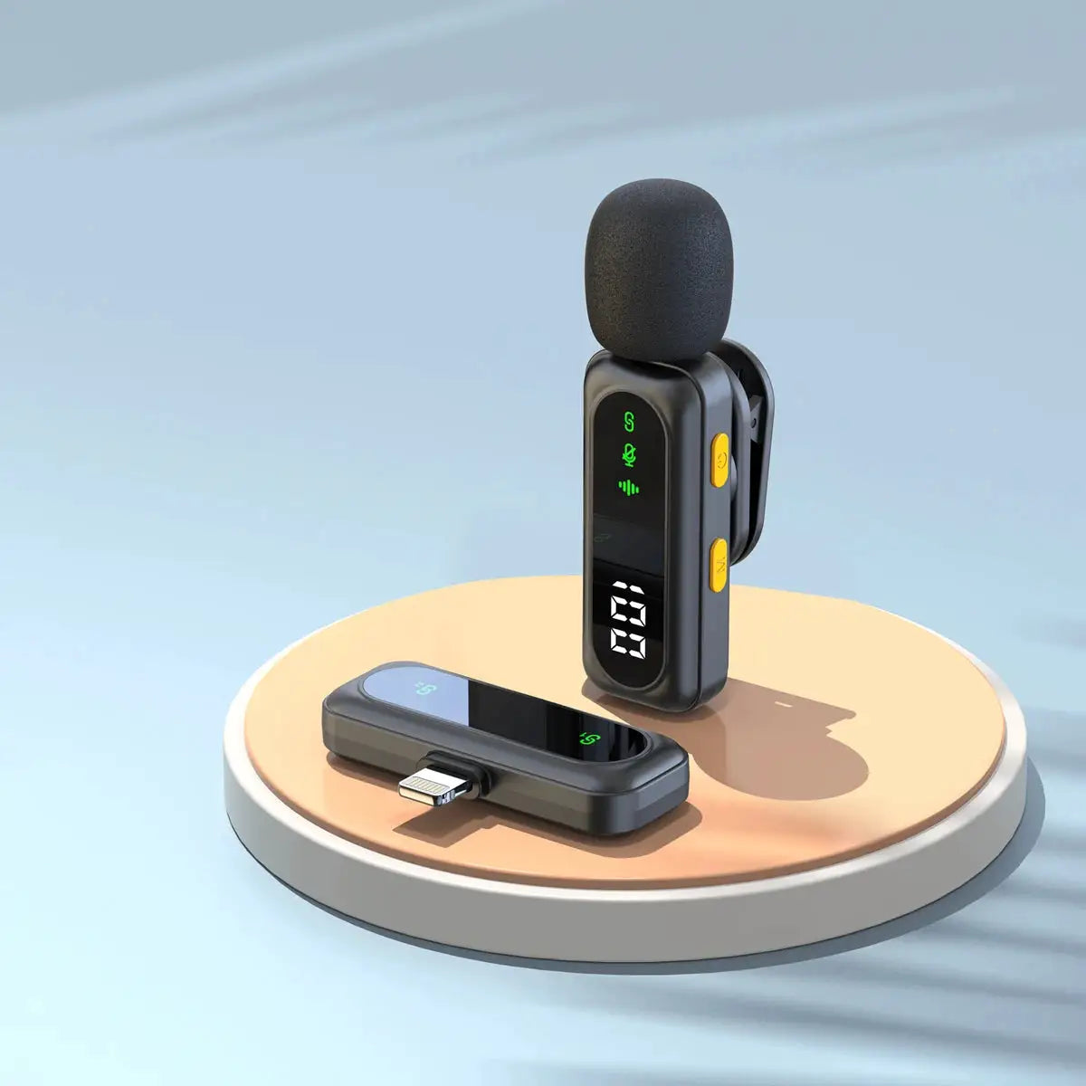 J21 Wireless Lavalier Lapel Microphone Audio Video Recording Mini Mic for iPhone Android Mic Portable Noise Reduction Vlog Live