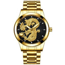 Dragon Crystal Mens Quartz Watch Waterproof Timepiece