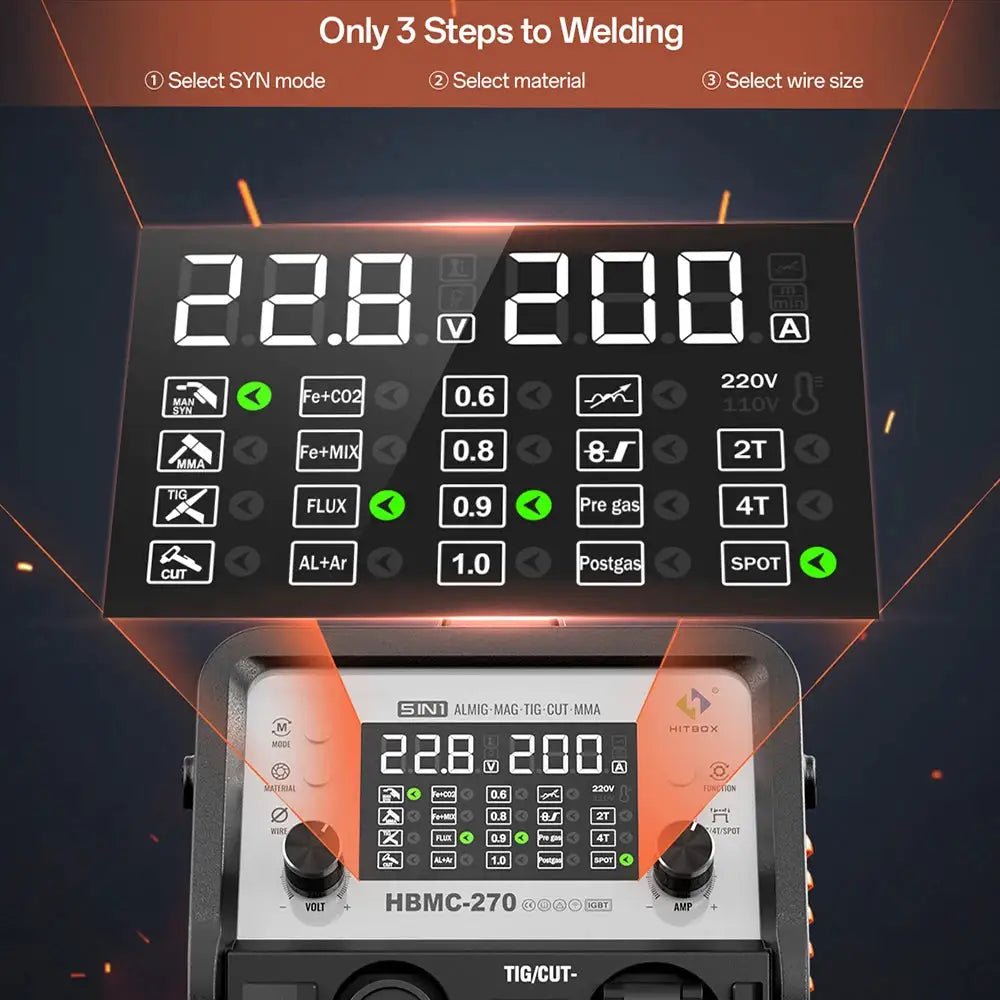 HITBOX HBMC270 Welding and Plasma Cutting Combo — product view 4