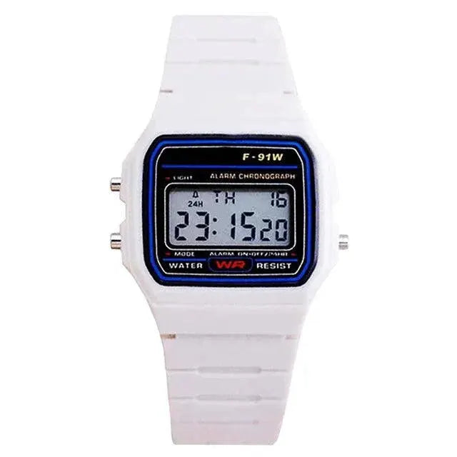 Retro Digital Stainless Steel Sports Watch Vintage Style