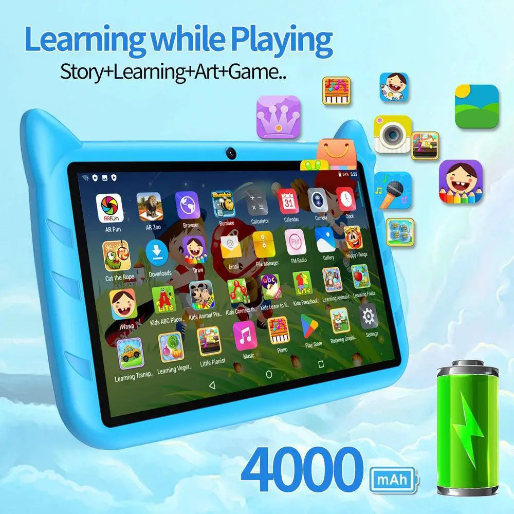 Kids Tablet 7 Inch 4GB RAM 64GB Storage Dual Cameras