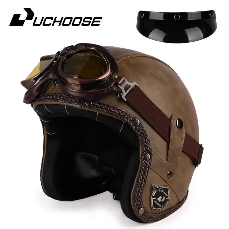 Retro Open Face Motorcycle Helmet — product view 15
