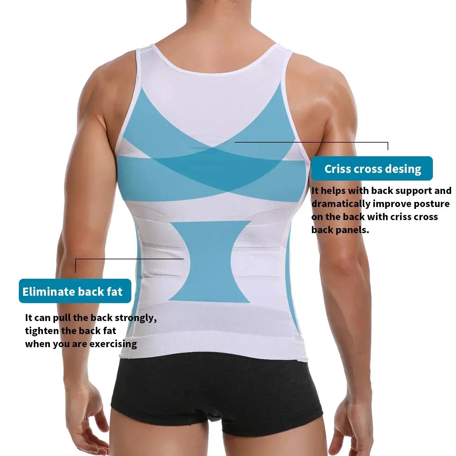 Mens Tummy Control Compression Shapewear Vest Plus