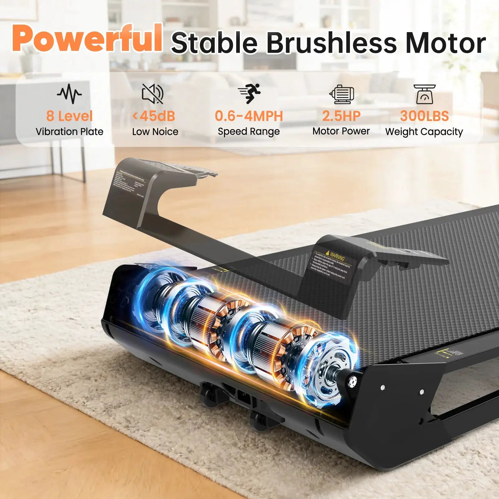AKLUER Walking Vibration Pad with Incline, Low Noise Treadmill with Remote Control, 300lbs Capacity, 2.5HP Servo Motor, 4 Vibration Modes, Wider Belt Area, LED Display, Symmetrical Safe Design, Lightweight 13KG Easy Storage,
