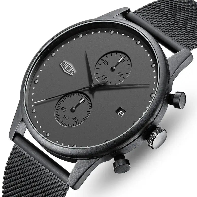 Premium Black Chronograph Watch — product image 1