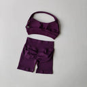 Yoga Set Seamless Halter Bra Matching Shorts Outfit