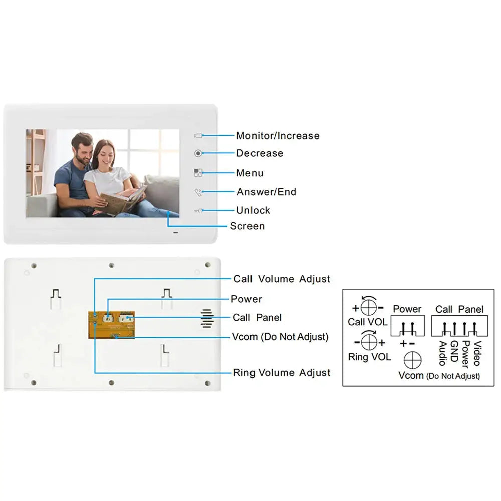 M73T 7inch Monitor Video Intercom System Visual Doorphone Camera Video Doorbell Door Phone Kits for Home IP Villa Apartment