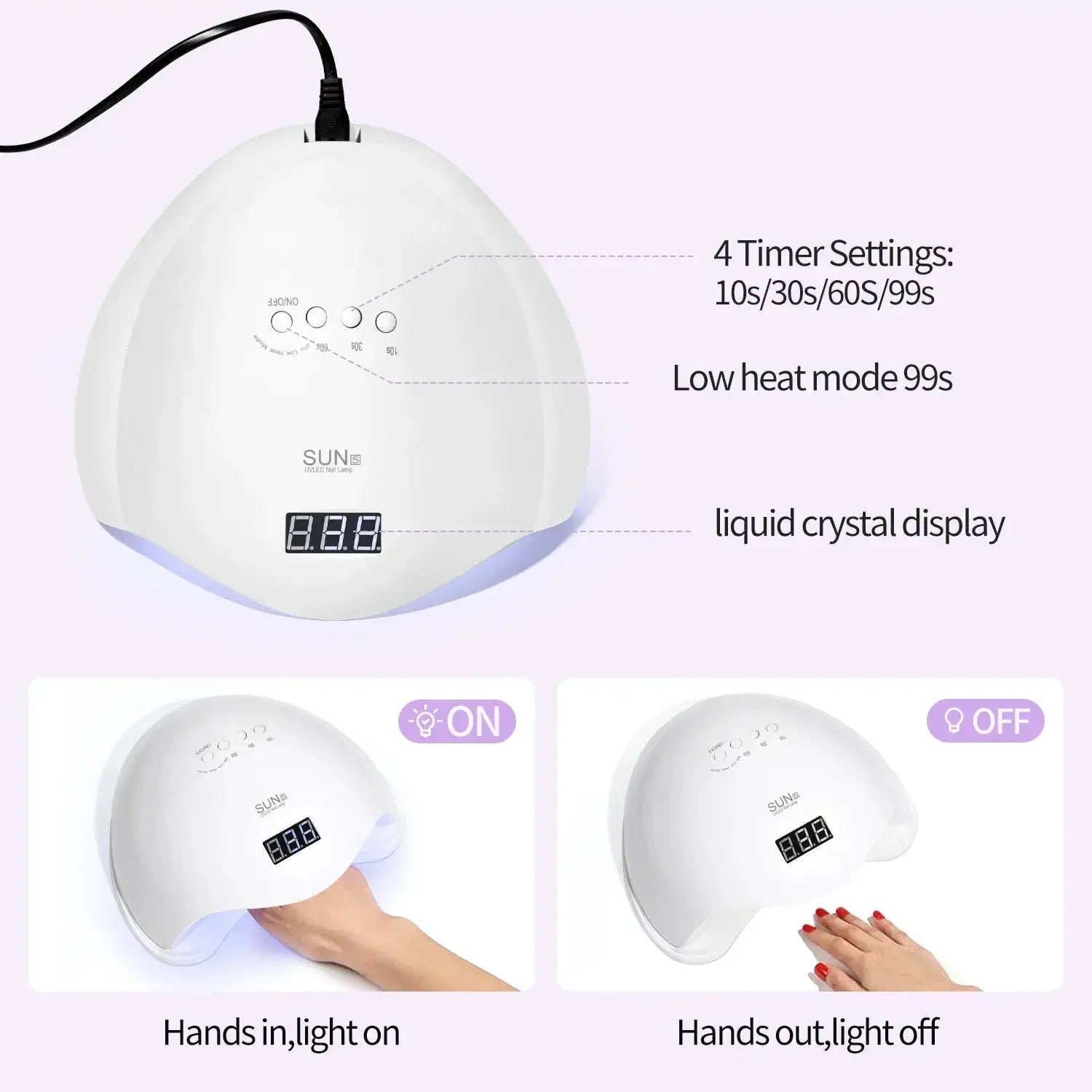 YIKOOLIN UV LED Nail Lamp 48W Fast Gel Dryer For Home Use