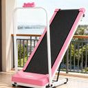 Pink Under Desk Curved Foldable Treadmill With LED Display