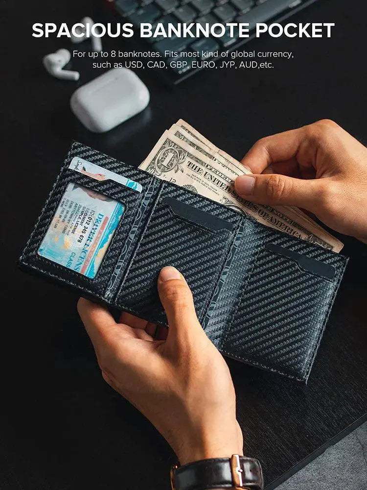 RFID Blocking Compact Bifold Wallet With Secure Protection
