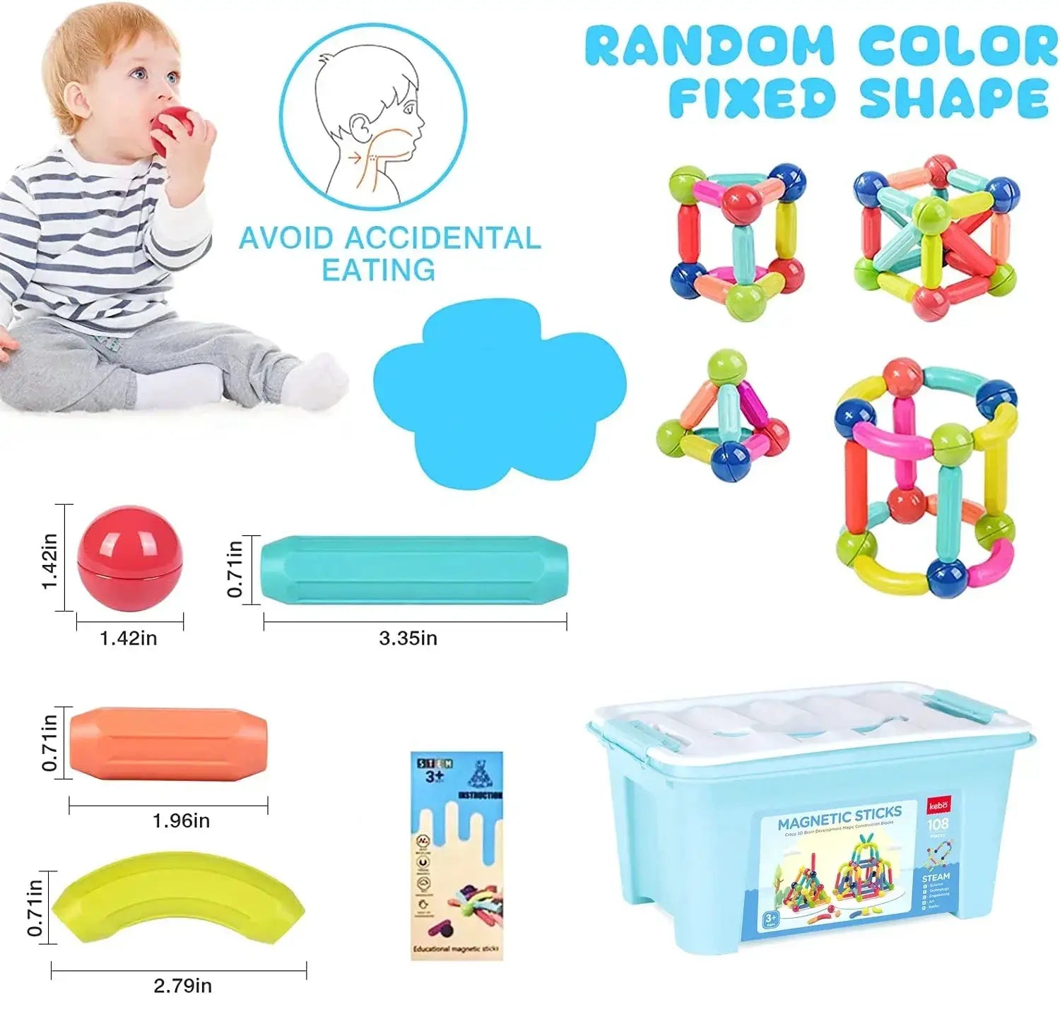 Magnetic Sticks Building Blocks Toys for Kids Montessori Set