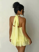 Womens Backless Halter Dress for Parties