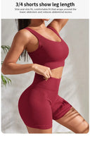 Yoga Set for Women Fitness Seamless Ribbed 2-Piece
