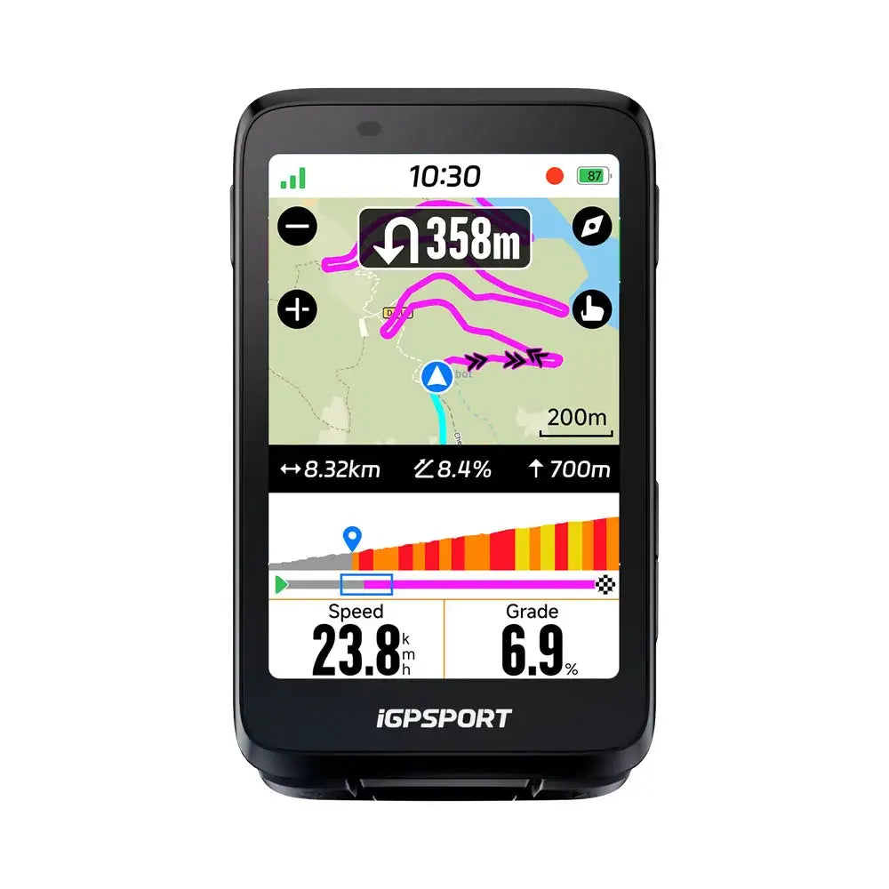 iGPSPORT BiNavi Bike Computer Touchscreen Map Navigation 35 Hours Battery Life IPX7 Waterproof Route Planning