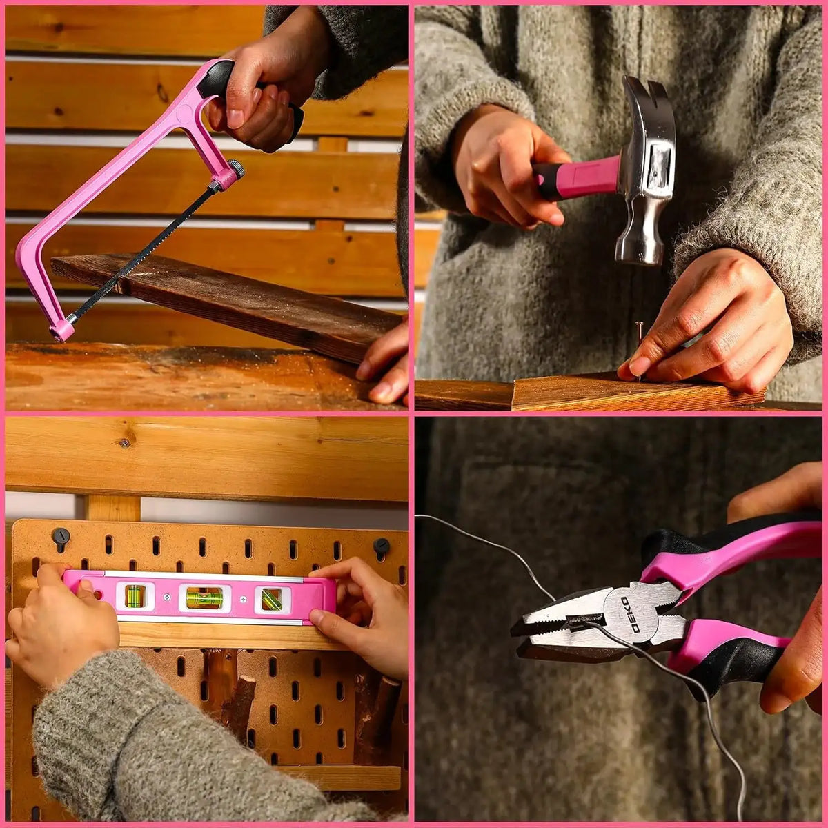 DEKO Home Mechanic Toolbox with 12V Power Cordless Drill Hand Repair Tools Sets Combo Kits Storage Organizer Drawer Case