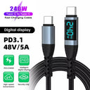 240W Braided Type C Fast Charge Cable