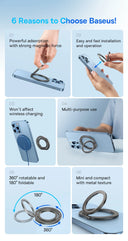 Baseus 360 Magnetic Phone Ring Holder Kickstand for iPhone