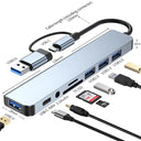USB C Hub USB Splitter 8 in 2 USB Extender with 4 Ports