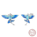 Sterling Silver Colorful Butterfly Dragonfly