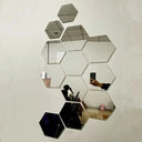 Hexagon Mirror Wall Decor Enlarges Space