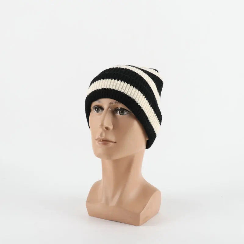 Striped Colorblock Knit Winter Hat