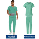 Men's Scrubs Medical Uniform Lab Set V-neck Doctor Overalls