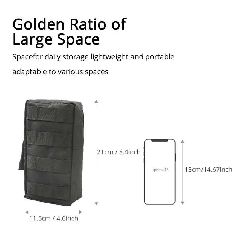 Outdoor Tactical Molle Waist Bag 1000D Oxford Black