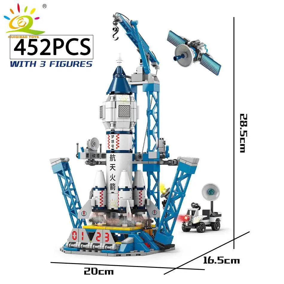 Space Adventure Rocket Building Blocks Set Astronaut Toy