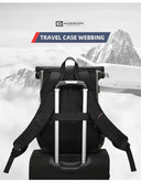 Waterproof USB Backpack Roll Top Leather