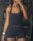 Breathable Gym Top Women Seamless Strappy Tank Bra