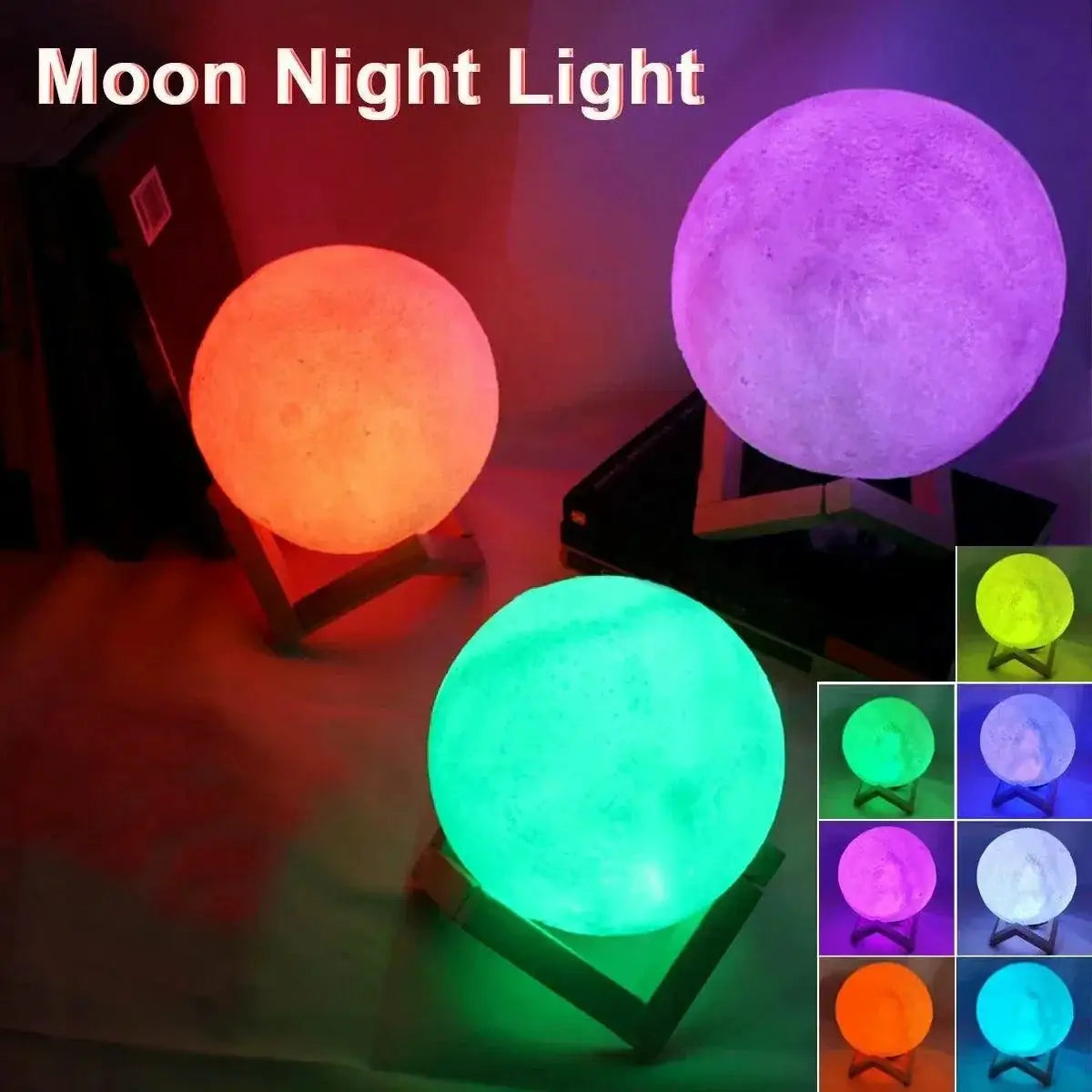 8cm Battery Powered LED Moon Lamp Night Light for Home Decor