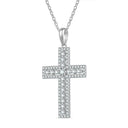 Sterling Silver Silver Moissanite Cross Pendant