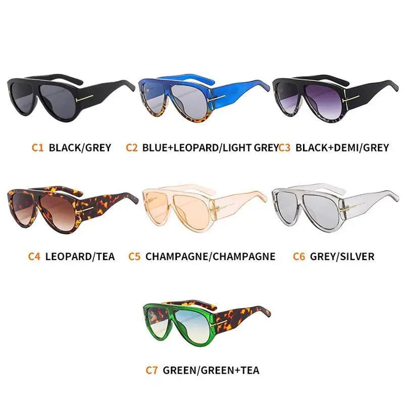 Chic Oversized Pilot Sunglasses For Women Gradient Lenses