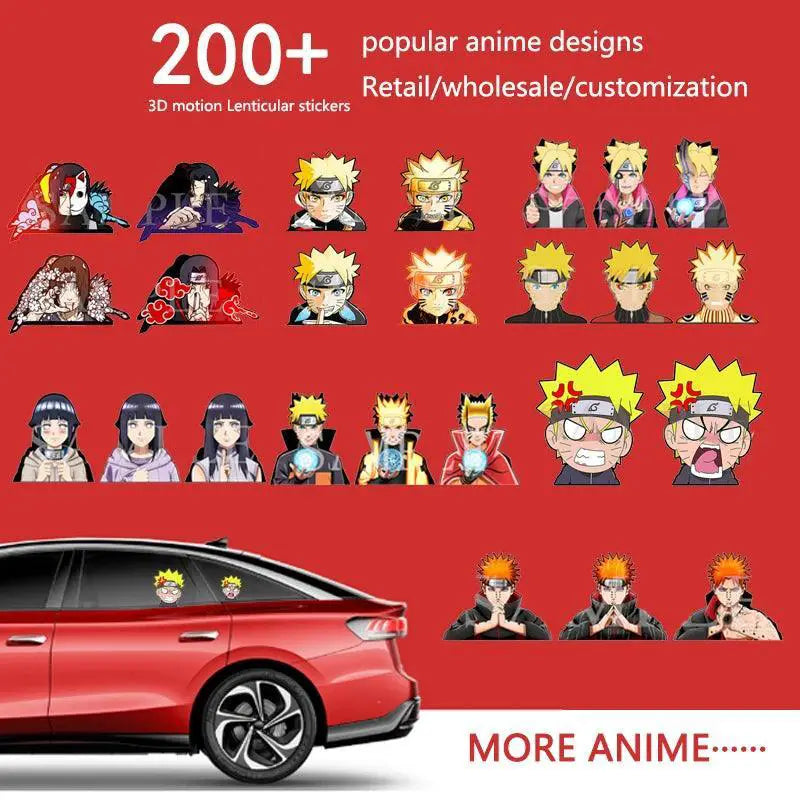 Naruto 3D Motion Lenticular Waterproof Stickers Set