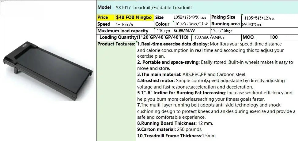 Foldable Under Desk Treadmill Electric Walking Pad,LED Display & App Control, Portable Mini Walking Machine for Home Office