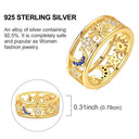 Ring Sterling Silver Sparkling Gold