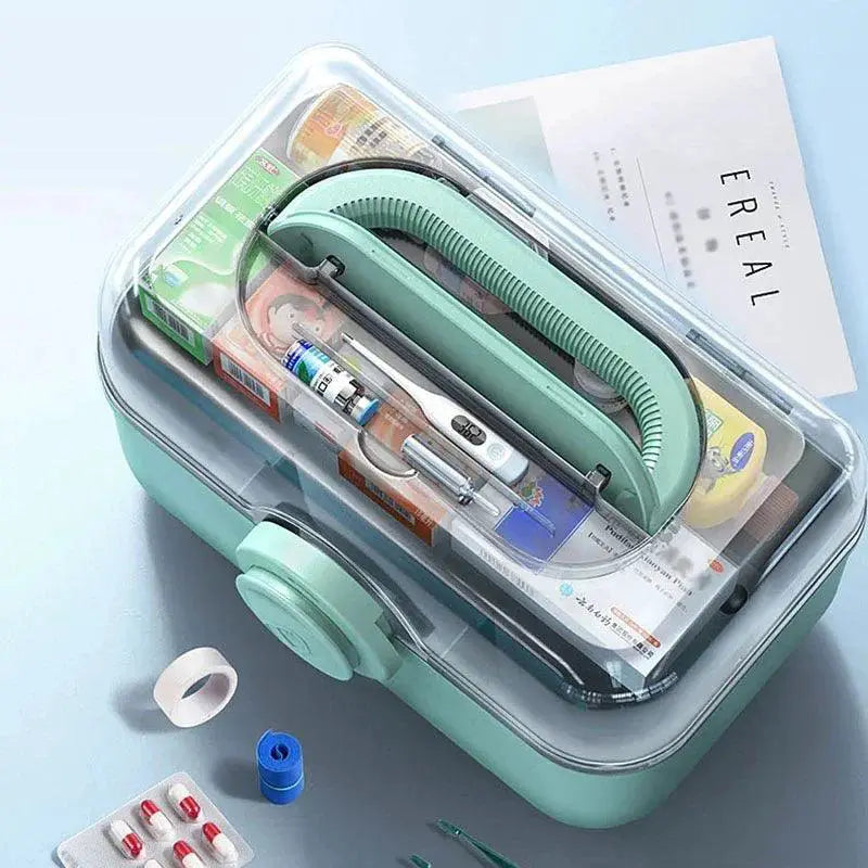 Family Medicine Organizer Box for First Aid Kit Storage