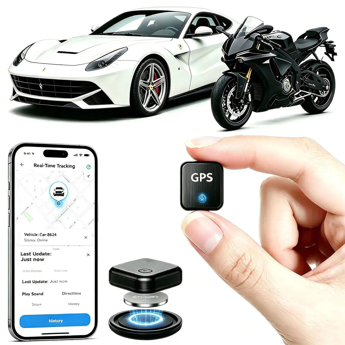 Portable Mini GPS Tracker, Magnetic Hidden Anti‑Theft Locator — product view 1