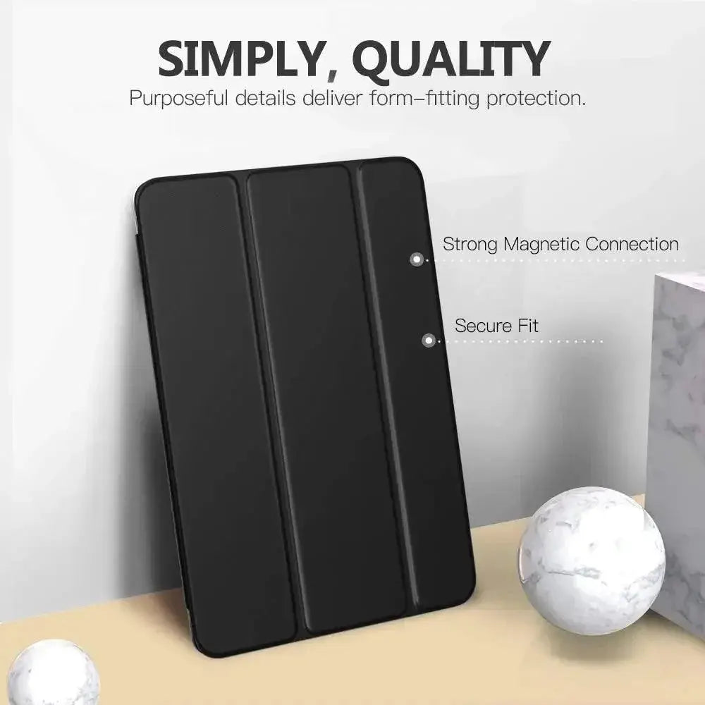 iPad Stylish Flip Smart Cover With Tempered Glass