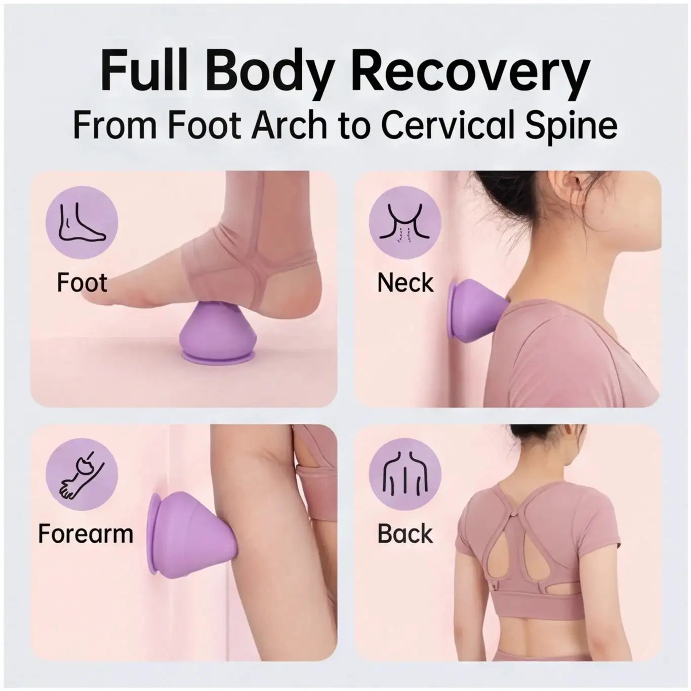 Suction Cup Wall Massager – Fascia Cone for Back, Arm, Foot Muscle Relaxation & Trigger Point, Multi-Function Design