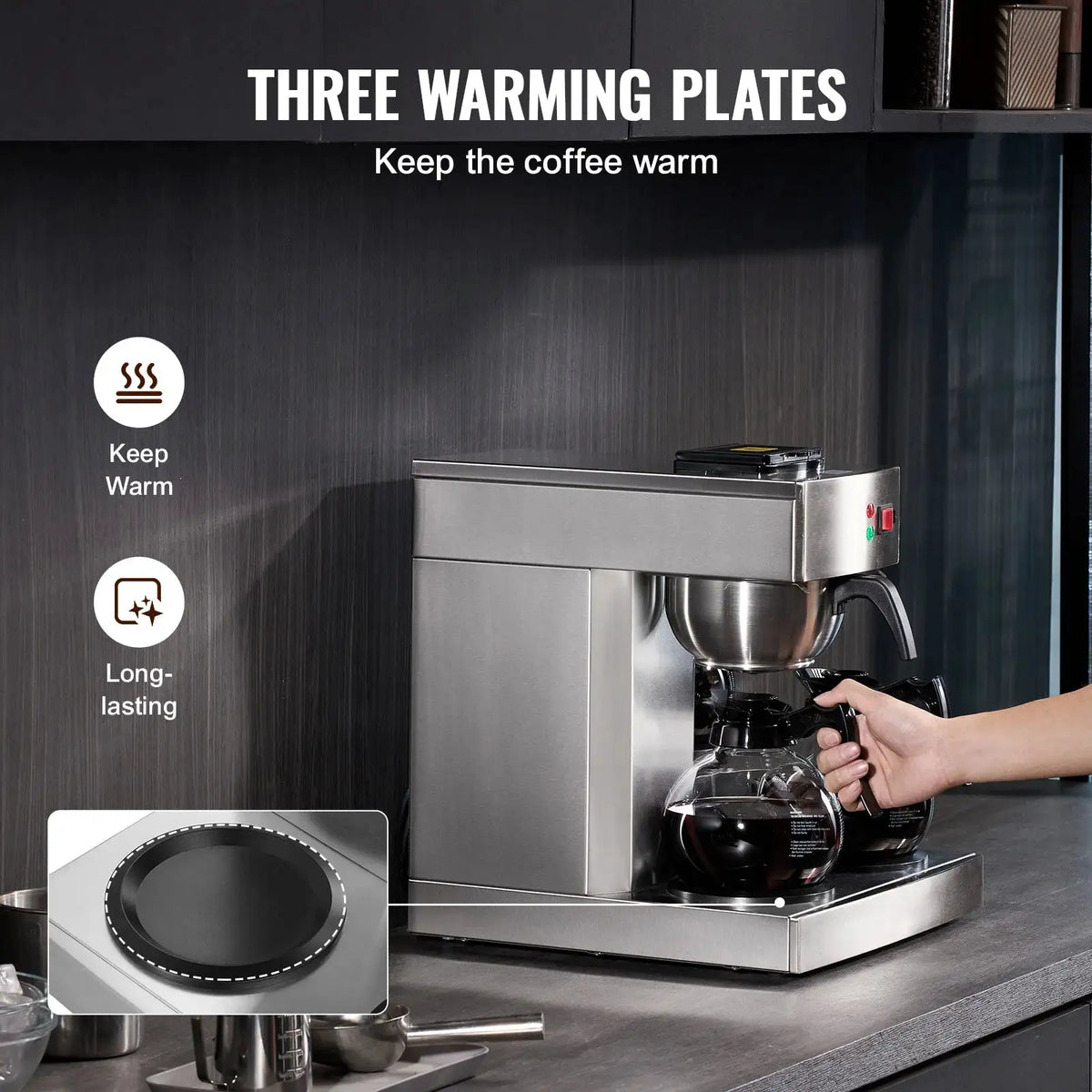 SucceBuy Cups Commercial Drip Coffee Maker Coffee Maker Machine — product view 3