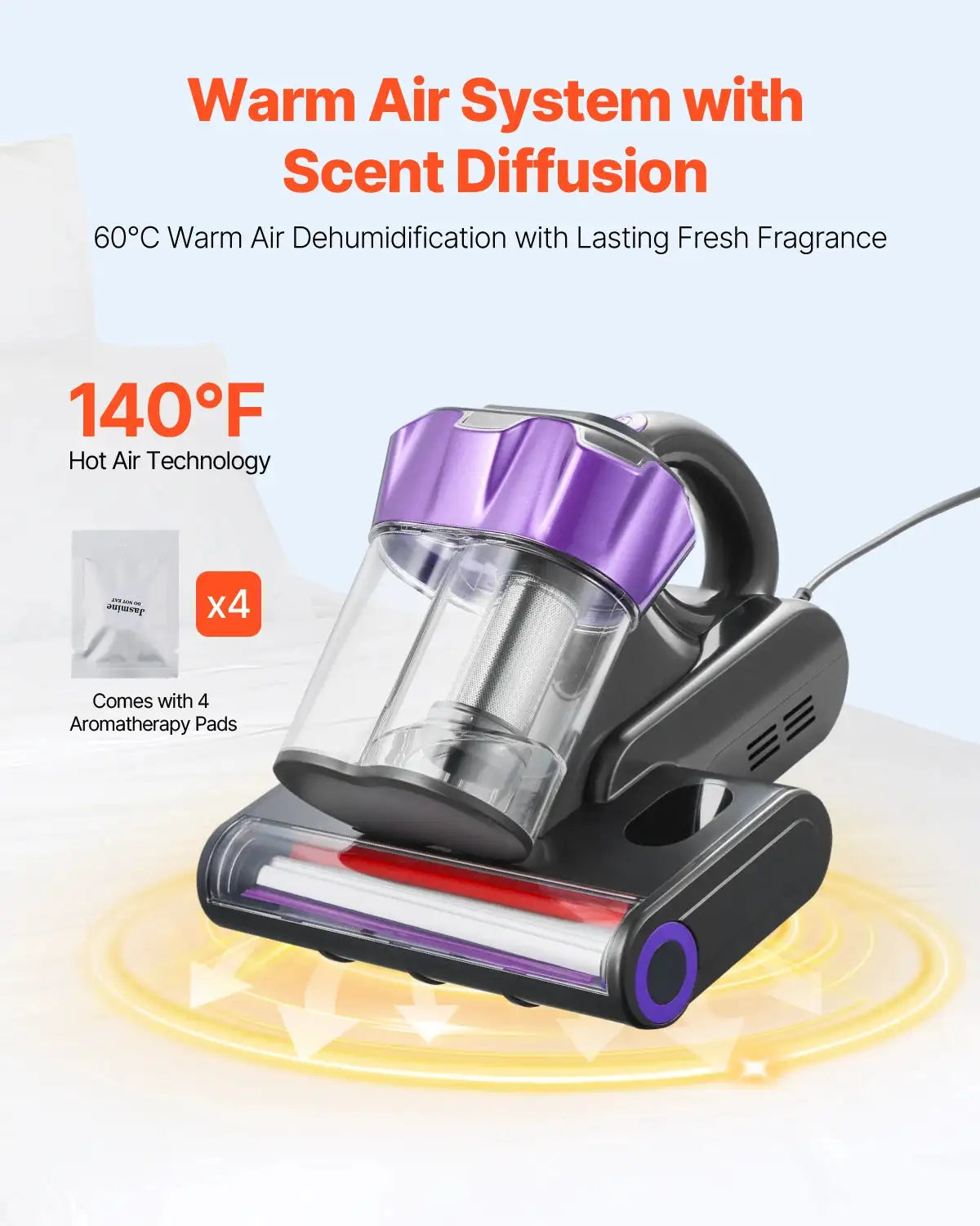 SucceBuy Mattress Vacuum Cleaner w/ Powerful Suction Dual Dust — product view 3