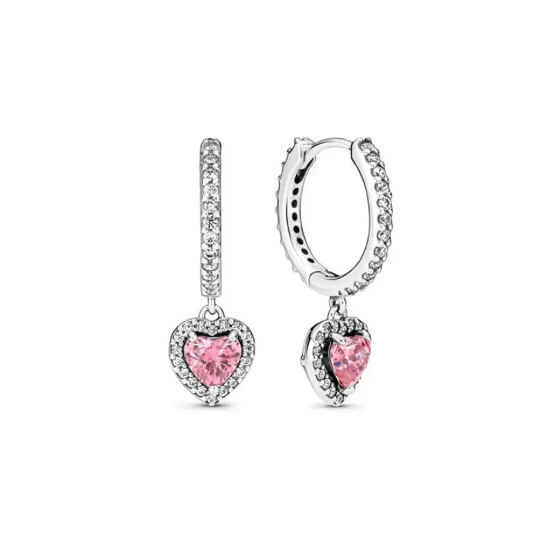 Fashion Pink Pansy Flower Pendant Bead 925 Sterling Silver