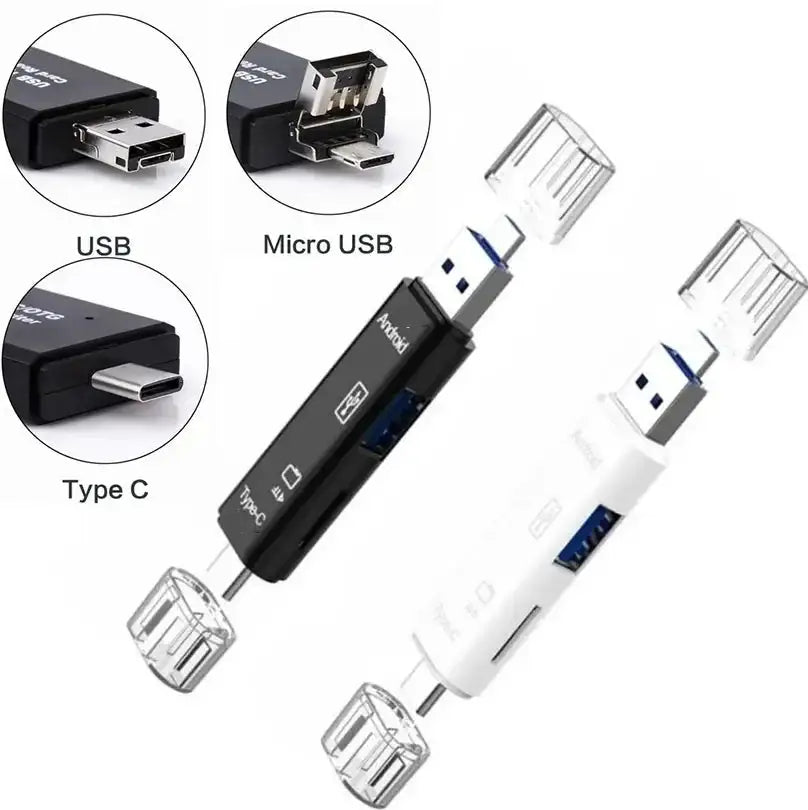 Multifunction 5 in 1 USB 2.0 Type C USB Micro USB SD TF Memory Card Reader for Android Computer Dock OTG Type C Adapter