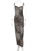 Backless Leopard Maxi Dress for Prom