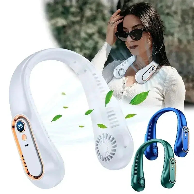 Neck Bladeless Fan Mini Portable Ultra Long Life Quiet - OurLum.com