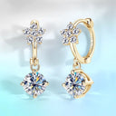 1.18 Carat S925 Silver Fringe Ear Clips Minimalist Moissanite Earrings Women
