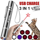 Cat Interactive Laser Pointer Toy - USB Rechargeable Chaser Pen