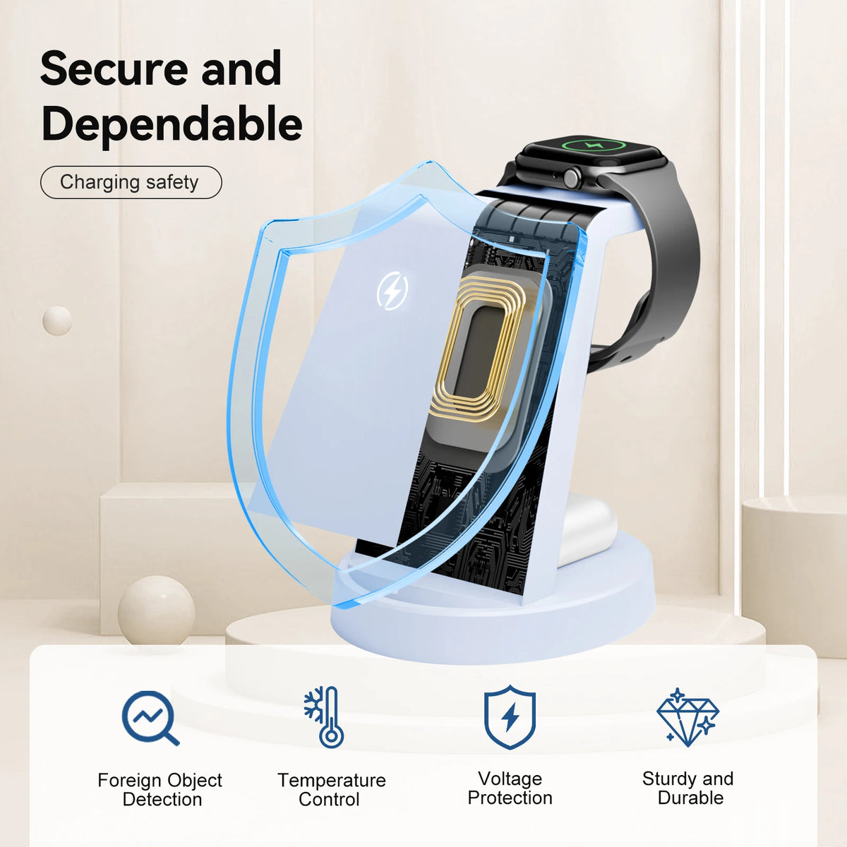 Magnetic Wireless Charger Stand Fast Charging Dock Station — product view 3