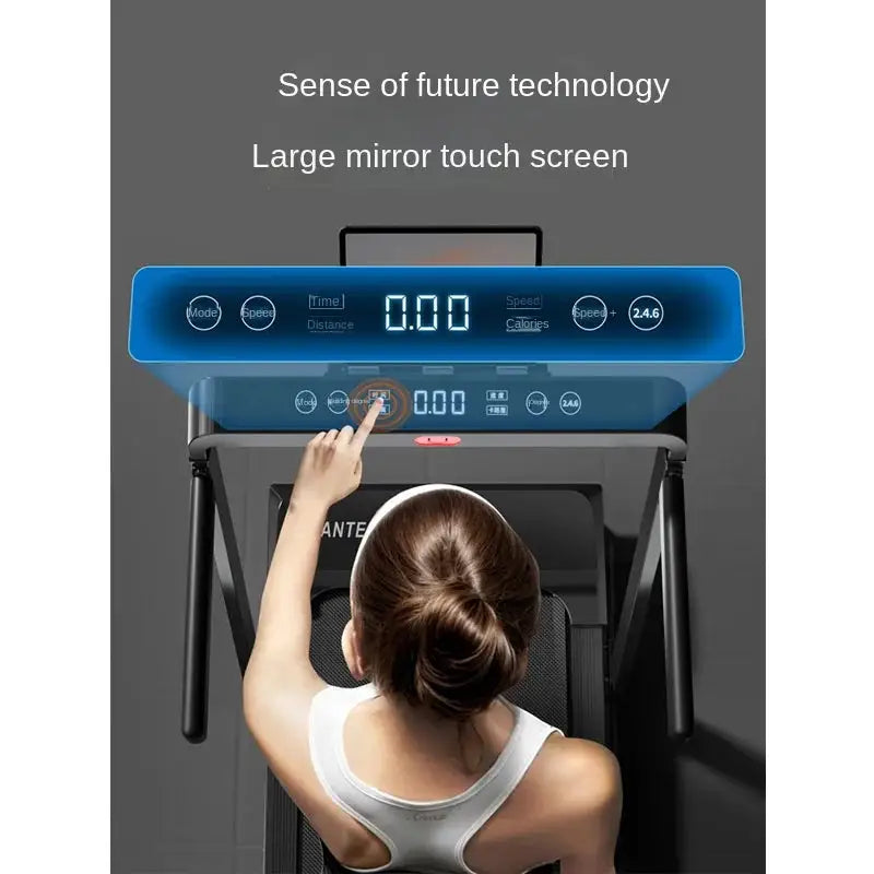 Portable Electric Brushless Motor Touch Screen LED Display Treadmill Foldable Gym Equipment Wireless Walking Pad Home Office Use